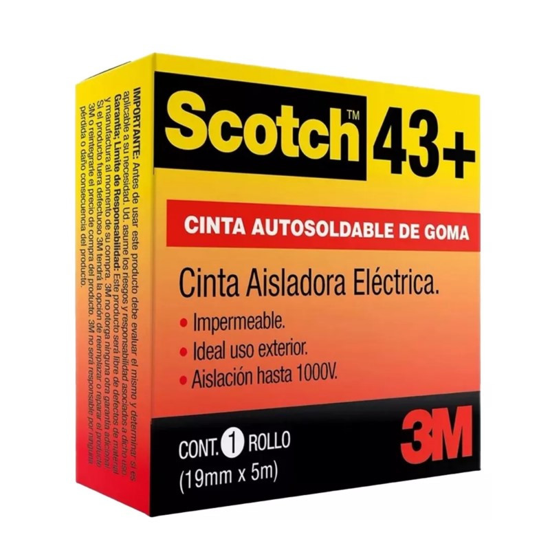 Cinta autosoldable 3M SCOTCH43 goma 19mm por 5 metros negro