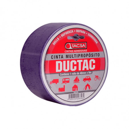 Cinta multipropósito TACSA DUCTAC 48mm por 9 metros azul