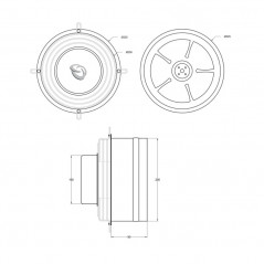 Extractor semi industrial EDISON 20cm caudal 600 m3/h con rejilla