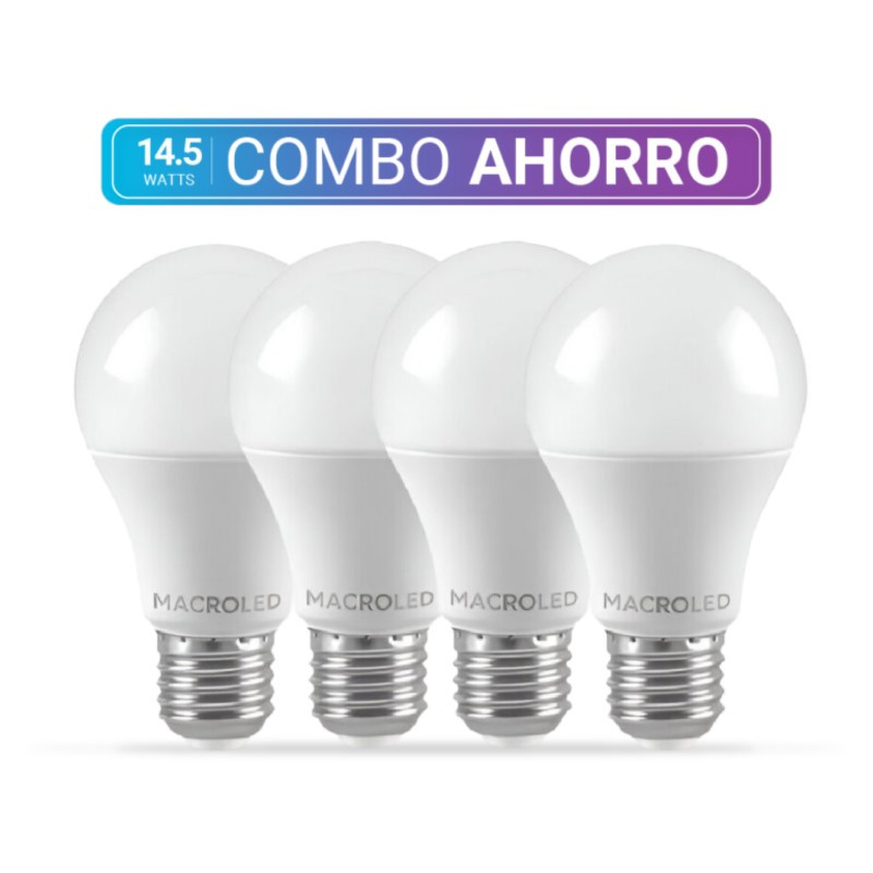 Combo ahorro MACROLED 4 lámparas led 14.5W