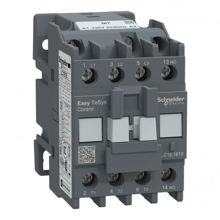 Contactor SCHNEIDER tripolar easypact tvs (3na) 18a 220vca 50/60hz