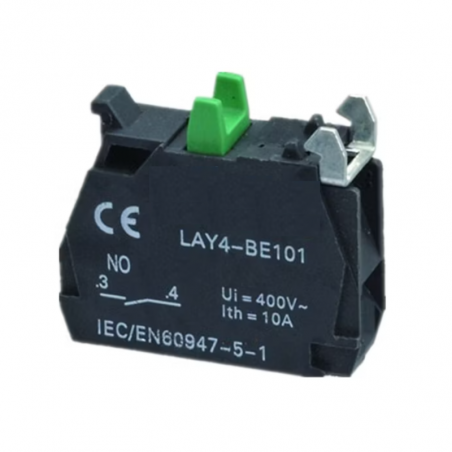 Contacto auxiliar CNC LAY4-BE101 1NA para xb5/lay4 10A 400V verde