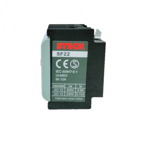 Contactor auxiliar STECK SF22 frontal 2NA+2NC para contactor SK1-SD2