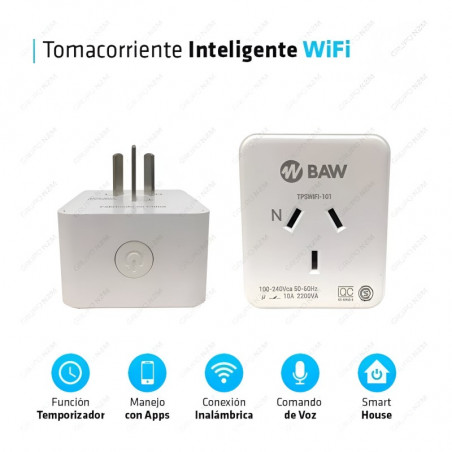 Tomacorriente BAW smart 10A 100-240V polarizado blanco