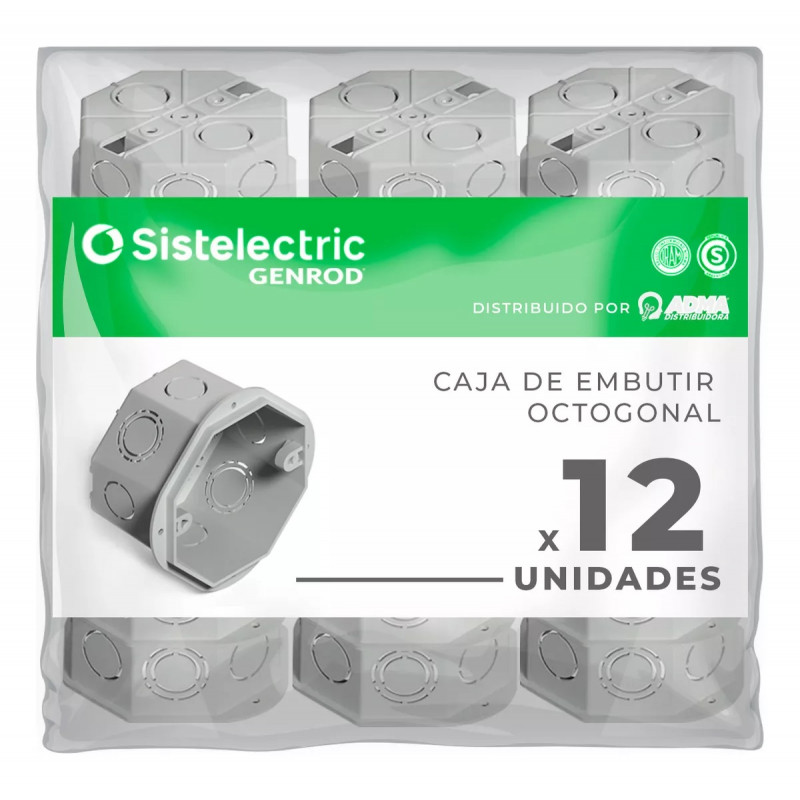 COMBO AHORRO SISTELECTRIC cajas octogonales x12 unidades