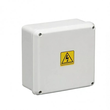 Caja de paso SISTELECTRIC pvc exterior IP65 9x9x7,5cm con tapa blanca