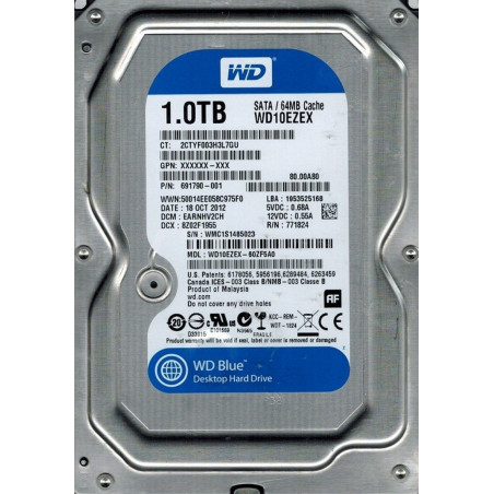 Disco rígido HDD WESTERN DIGITAL BLUE 1TB SATA III 3.5''