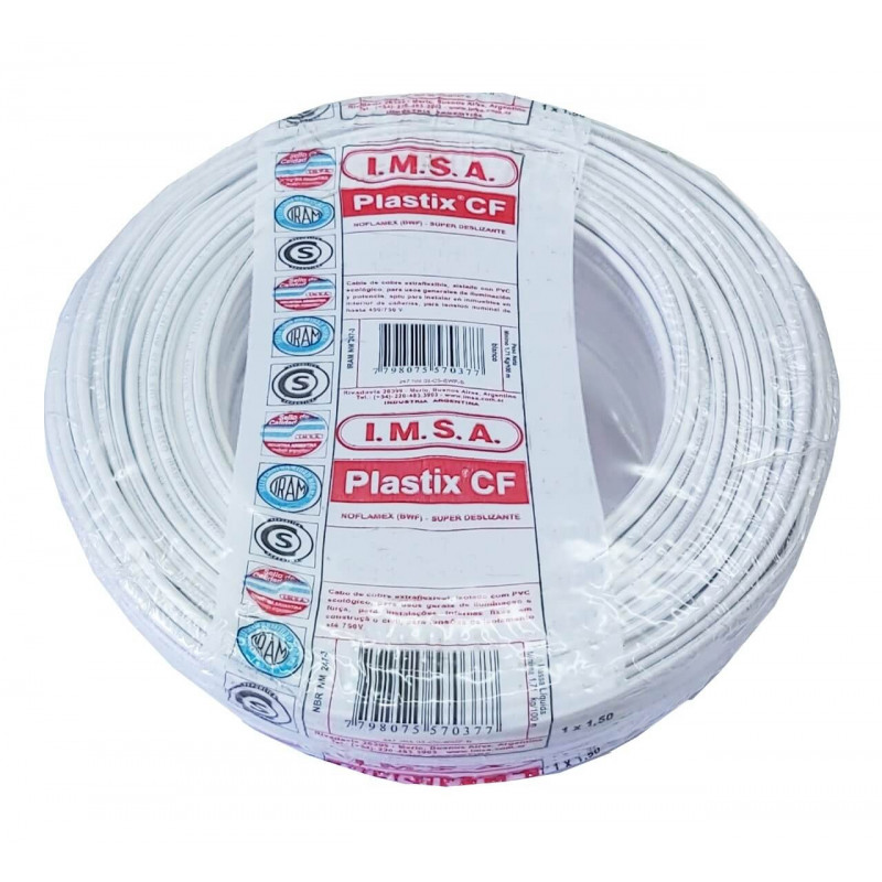 Rollo de cable unipolar IMSA PLASTIX CF 6mm2 100 metros norma IRAM 2183-NM247-3