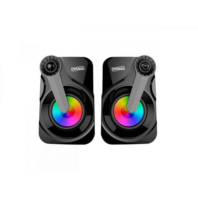 Parlante NISUTA OSPAU42 para PC USB RGB negro