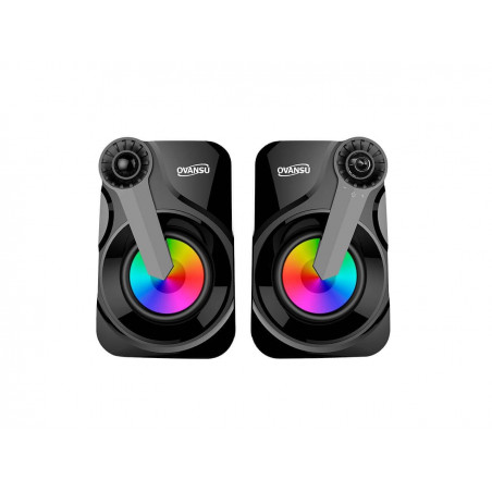 Parlante NISUTA OSPAU42 para PC USB RGB negro