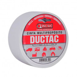 Cinta multipropósito TACSA DUCTAC 48mm por 9 metros blanco