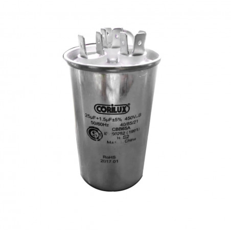 Capacitor monofásico CORILUX CBB65 dual 50+4uF 450V