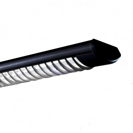 Artefacto INDULAR ECCO para 2 tubos led de 120cm con louver negro